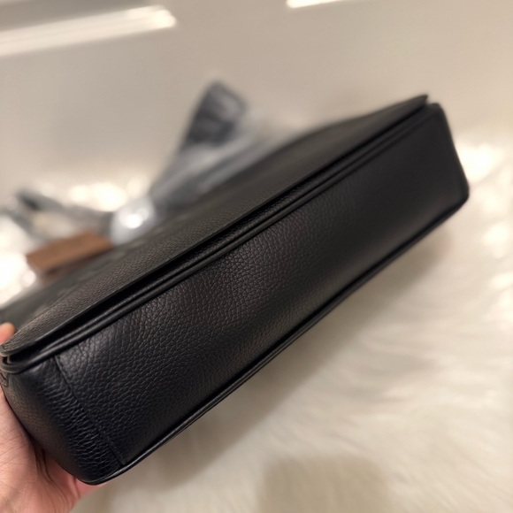 BURBERRY Black Embossed Leather Bruno Messenger Bag - Picture 5 of 8